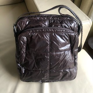 保證正品 Bottega Veneta BV 深咖啡色 經典格紋 空氣包 斜揹包 郵差包