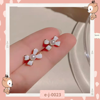 ◇美人珠寶盒◇臺灣現貨🚚 925銀針 簡約 小巧 蝴蝶結 珍珠 白色 耳環💎韓國