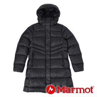 【Marmot】女連帽防風長版羽絨外套(FP750)『黑』TSAWD021