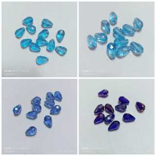 【現貨】彩色切面大水滴直孔玻璃散珠12~16mm/髮簪串珠/手作diy材料/項鍊/手鍊/耳環/吊墜配件