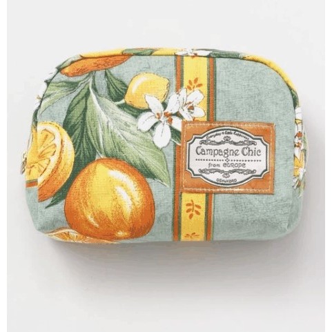 日日花布~旅行收納包～日本製Amina collection真品進口檸檬圖案化妝包～現貨~禮物~日本質感選品