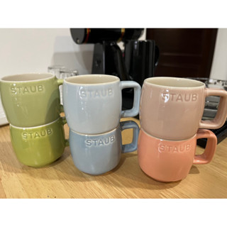 Staub 馬卡龍濃縮咖啡杯100ml 可堆疊 6件盒裝 全新