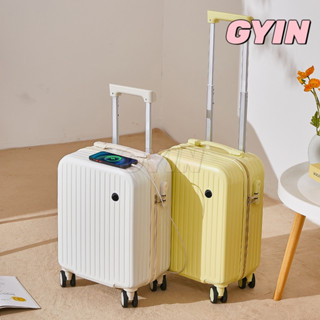 Gyin-韓系小型登機箱 18寸拉桿箱 女高顏值輕便旅行箱 男靜音萬向密碼皮箱 拉鍊款 登機密碼箱 防刮行李箱