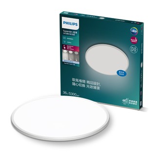 Philips 飛利浦 SuperSlim 超薄超高流明 36W 5300lm 調光吸頂燈 白畫光 (PA018)
