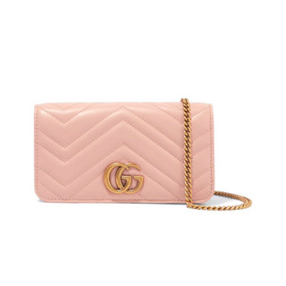 正品 Gucci 粉紅 鏈條 側揹包 二手 日本直送