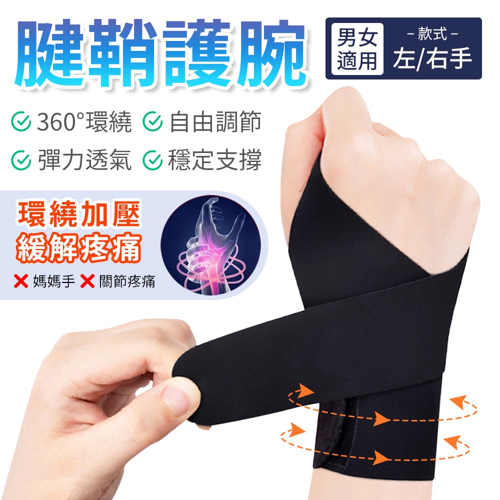 石墨烯護腕 運動護腕 超透氣加壓彈力 綁帶式護腕 男女通用 適用於滑鼠手媽媽手扭傷手腕勞損 護手腕