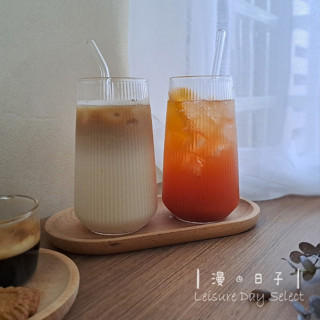 ｜漫。日子｜豎紋玻璃咖啡杯 ins條紋玻璃杯 咖啡廳玻璃杯 冷飲杯 大容量玻璃杯 玻璃果汁杯 玻璃水杯 玻璃咖啡杯