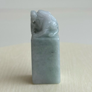 【採霏】天然緬甸玉A貨 翡翠 冰糯種淺綠色招財貔貅印章