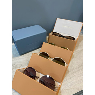全新皮質Bricks Optical (Samantha Lin)四格眼鏡墨鏡收納盒