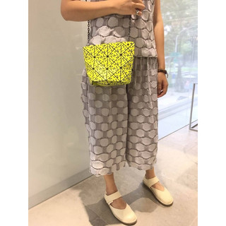 BAOBAO ISSEY MIYAKE 三宅一生 4*3格 mini斜背包 單肩包 斜挎包 拉鍊長包 側背包 閃電黃色