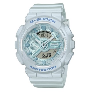 CASIO 卡西歐(GMA-S110ST-2A) G-SHOCK WOMEN 霧面珍珠光 絲緞奢華雙顯錶-藍色