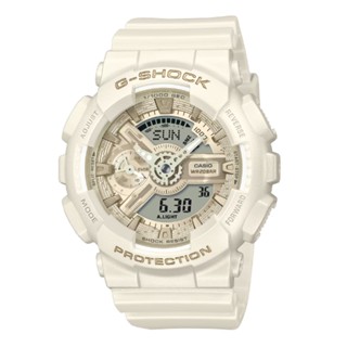 CASIO 卡西歐(GMA-S110ST-7A) G-SHOCK WOMEN 霧面珍珠光 絲緞奢華雙顯錶-白色