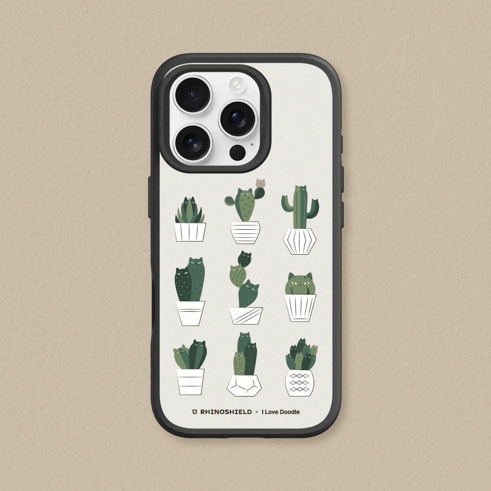 犀牛盾 適用iPhone SolidX(MagSafe兼容)強化吸震緩衝防摔手機殼∣ilovedoodle/仙人掌家族