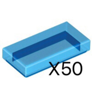 Lego 樂高 50片 透明深藍色 平滑磚 平滑平板 1x2 Trans-Dark Blue Tile 3069b