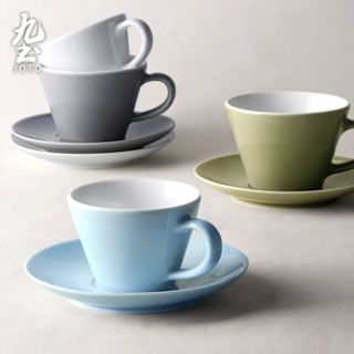 九土日式陶瓷咖啡杯碟拉花杯手沖咖啡馬克杯情侶對杯客製杯掛耳咖啡杯帶碟杯盤組下午茶杯拿鐵杯奶茶杯家用餐廳杯碟CFR0130