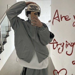 【衣衫倉庫】韓國 外套 拼接 2色 條紋 風衣 套裝 長褲 套裝 尼龍 男生長袖