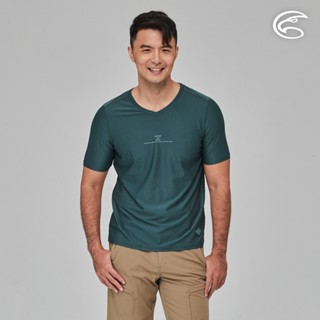ADISI 男浪花洞洞短袖V領透氣圖T AL2311012 (M-2XL) 深青藍｜輕量 吸濕排汗 快乾 排汗衣
