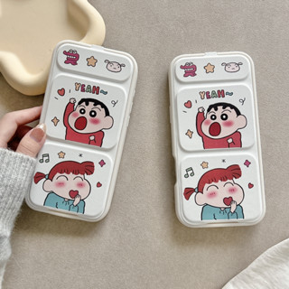 蘋果翻蓋支架保護殼 蠟筆小新 全包防摔殼 iPhone i16 15 14 13 12 11 Pro max 卡通手機殼