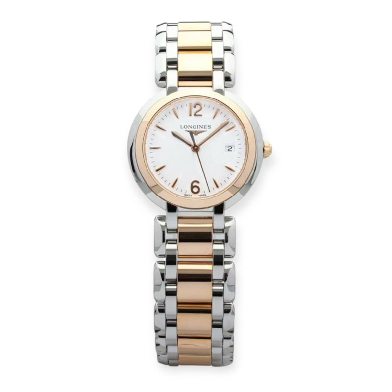 浪琴Longines 瑞士石英錶 新月雙色女士腕錶 L81125166 30mm PRIMALUNA MOONPHASE