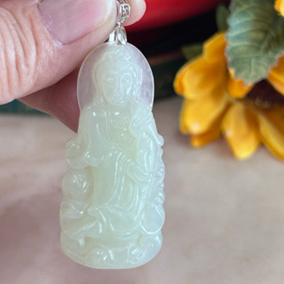 （附證書）臺灣現貨 觀音 觀音菩薩 天然和田玉 寶瓶觀音 和闐玉觀世音菩薩 墜 項鍊