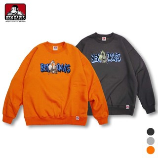 BEN DAVIS CRACK LOGO CREW 猿人 挖土機 刺繡 LOGO 內刷毛 大學T 3色