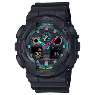 CASIO 卡西歐 G-SHOCK 螢光色彩 鮮豔風格 雙顯電子腕錶 ( GA-100MF-1A )