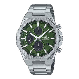 CASIO卡西歐 EDIFICE EFS-S570D-3A 八角形輕薄太陽能計時指標錶 綠面 44mm