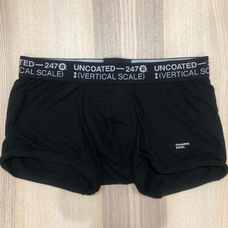 男生內褲出清 Uncoated 247 黑色四角內褲 尺寸 L