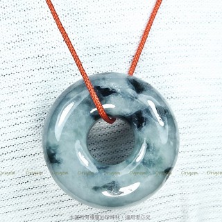 珍珠林~特加厚裝~A貨緬甸翡翠玉壁型~平安扣.羅漢眼玉珮玉墬#352
