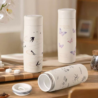320ml真陶瓷內膽.不鏽鋼外殼咖啡杯【臺中現貨】 內附茶隔 陶瓷保溫杯 隨行杯 陶瓷保溫瓶 保溫杯 陶瓷咖啡杯 康納斯