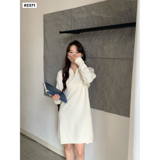 現貨正韓國 polo領包芯紗針織洋裝2371