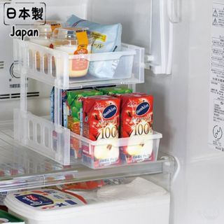 日本製 冷藏 收納架 置物架 廚房整理架 雙層抽屜盒