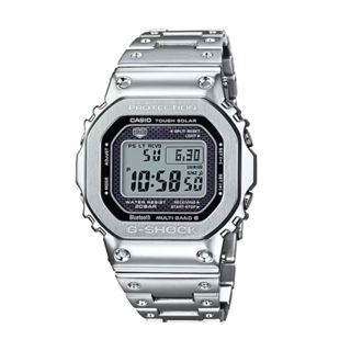 【CASIO 卡西歐】G-SHOCK 經典金屬 藍芽電波電子錶 銀 GMW-B5000D-1 43.2mm