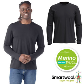 【美國 SmartWool】男 抗菌除臭美麗諾 囻領長袖羊毛排汗衣 登山T恤 黑 SW002595