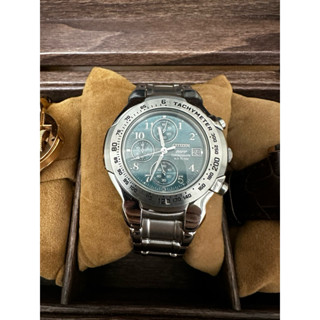 ⌚️降價⌚️🎏🎏日本限定🇯🇵CITIZEN OXY湖水藍 賽車三眼計時錶