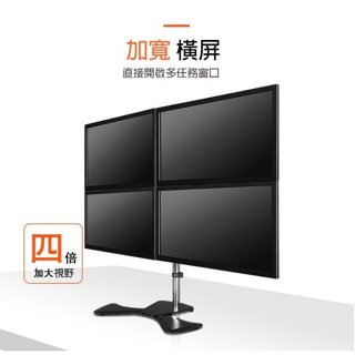 四臺螢幕 股票 展示 廣告螢幕 多屏 螢幕支架 四屏 電視架 360度 顯示器 電腦桌 桌上型 夾桌 臺中 現貨 電競