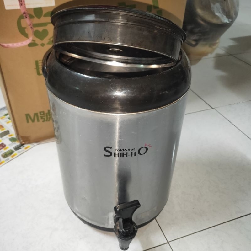 二手 台灣製 shih-ho 10公升 不鏽鋼 茶桶 飲料桶 冷熱桶 保溫桶 紅茶桶