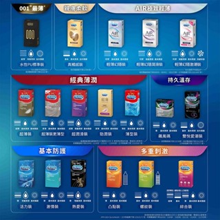 Durex杜蕾斯 保險套 超薄/更薄/凸點/螺紋/激情/綜合/活力/超潤滑/飆風碼/雙悅愛潮/Air輕薄/最新 滿額折扣
