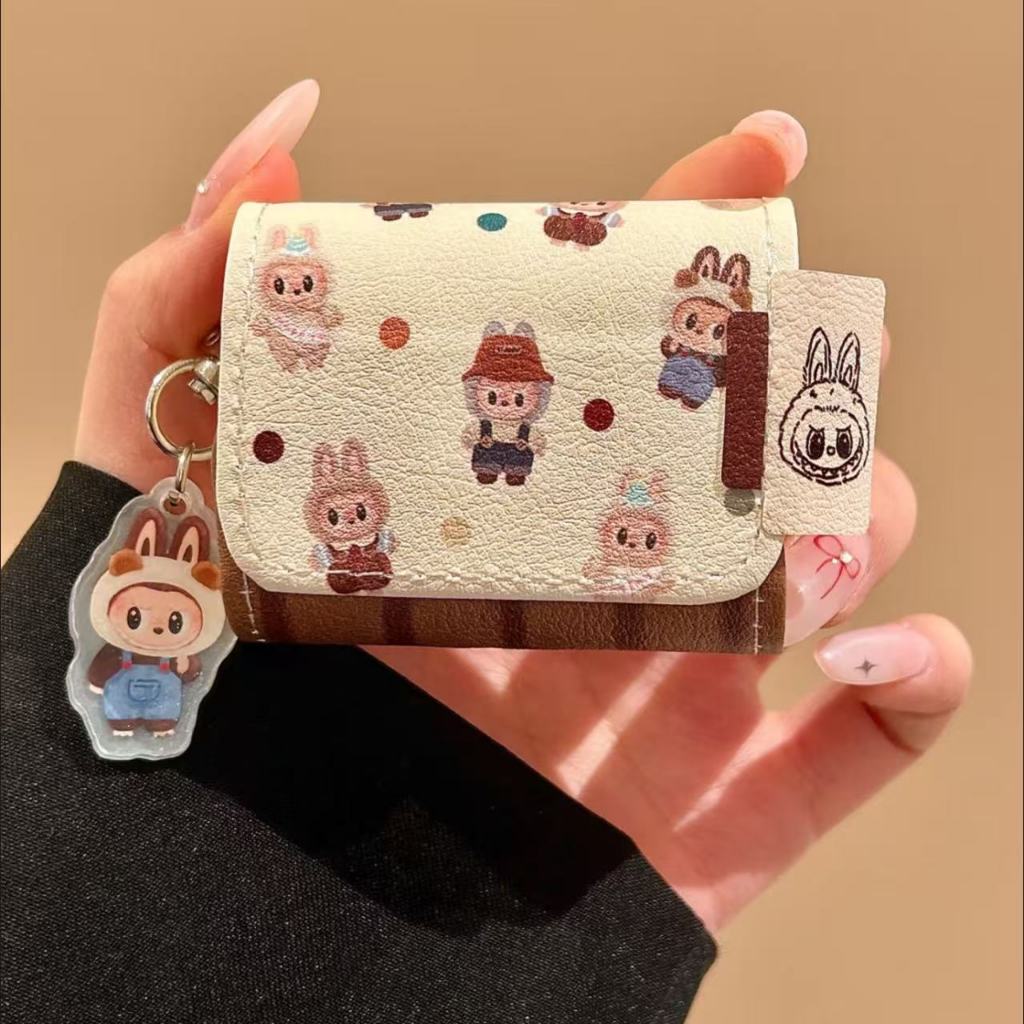 拉佈佈 labubu 翻蓋耳機包+掛件 適用AirPods Pro2代保護套 airpods4耳機殼 蘋果無線藍芽耳機套