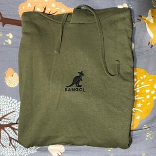 KANGOL 帽T 墨綠色 黑刺繡 連帽 袋鼠 長袖 刺繡 日本代購