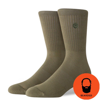 【 🇺🇸大鬍子美國襪子選品 】BEARDED - ICON CREW SOCKS經典綠色系列功能運動長襪（美國公司貨）