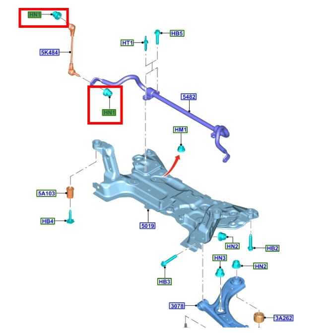 【JT福特原廠】FOCUS MK4 19- 正廠 前李仔串螺帽 單顆價
