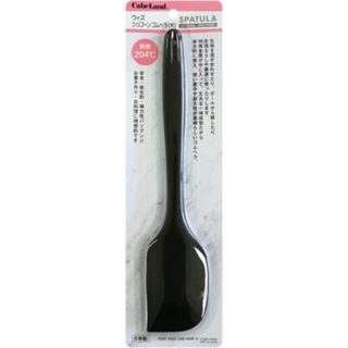 [樸樂烘焙材料]日本 CAKELAND 26cm一體成形耐熱矽膠奶油清潔刮刀-黑色 矽膠刮刀 一體成形 TC-3530
