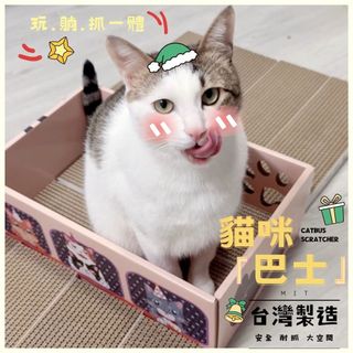 【AOYI奧藝】100%MIT高品質瓦楞紙貓窩 巨大空間 貓咪抓板 貓咪抓窩 不掉屑瓦楞紙貓抓板 貓咪巴士紙箱