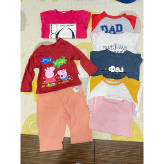 二手 幼童 女寶 peppa lativ uniqlo 長袖上衣 100cm 8件合售