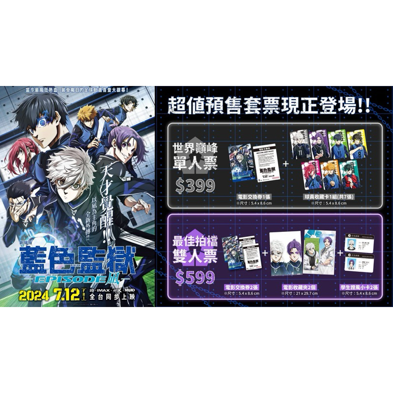 【藍色監獄劇場版】電影套票特典 球員收藏卡