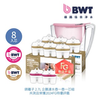 【BWT 德國倍世】2.7L濾水壺 淨水壺 桌上壺 1壺8芯 Penguin企鵝壺 鎂離子濾芯*2 + 矽鎂離子濾芯*6