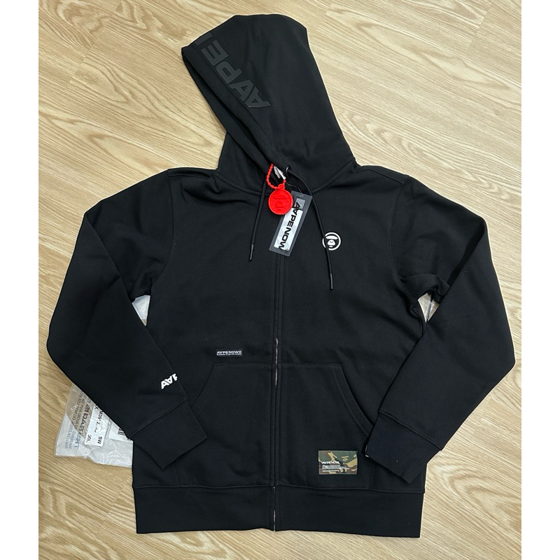 【𝗜𝗡𝗦𝗜𝗚𝗛𝗧_𝟵𝟰】特價 AAPE by A Bathing Ape 刺繡 黑色猿人頭 連帽外套