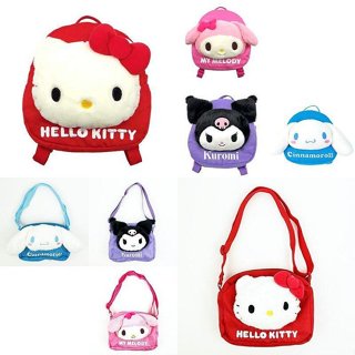 ♥小玫瑰日本精品♥ HelloKitty 美樂蒂 酷洛米 大耳狗 造型後揹包 絨毛斜揹包 兒童揹包 肩揹包 ~ 3