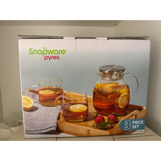 全新 康寧餐具 SNAPWARE淨漾耐熱玻璃水壺組